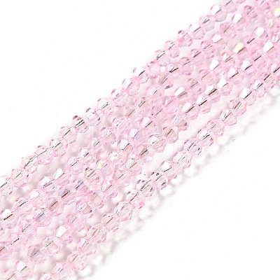 Transparent Electroplate Glass Beads Strands EGLA-S056-4mm-17-1