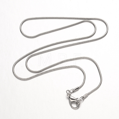 Brass Round Snake Chain Necklaces NJEW-R171-01-1