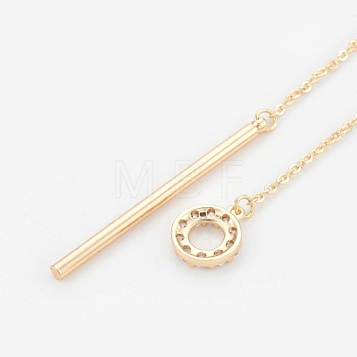 Brass Cross Chain Lariat Necklaces NJEW-JN02258-1