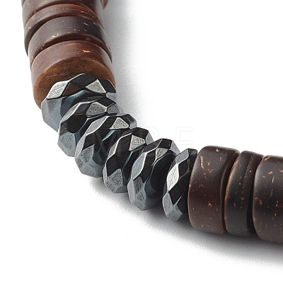 Synthetic Hematite Beads Stretch Bracelets Sets for Men Women BJEW-JB06768-1