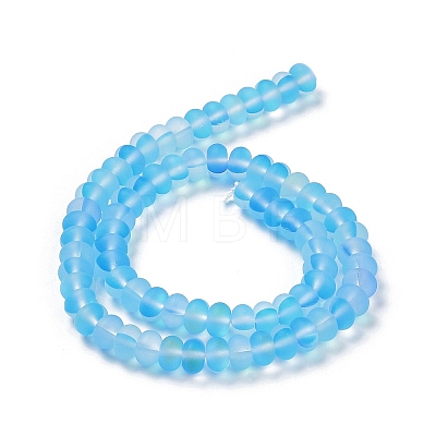 Frosted Transparent Glass Beads Strands X-FGLA-M002-01B-1