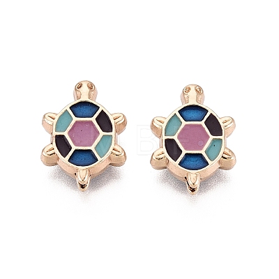 Rack Plating Alloy Enamel Beads ENAM-N071-01G-01-1