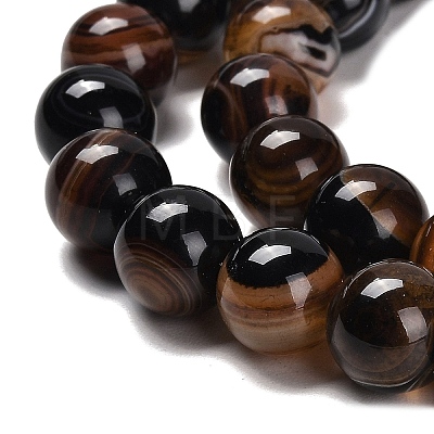 Natural Striped Agate/Banded Agate Beads Strands G-B079-A05-03D-1