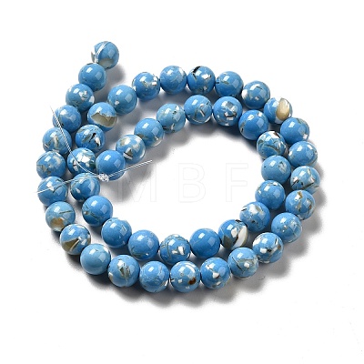 Synthetic Turquoise and Sea Shell Assembled Beads Strands G-D482-01A-04-1