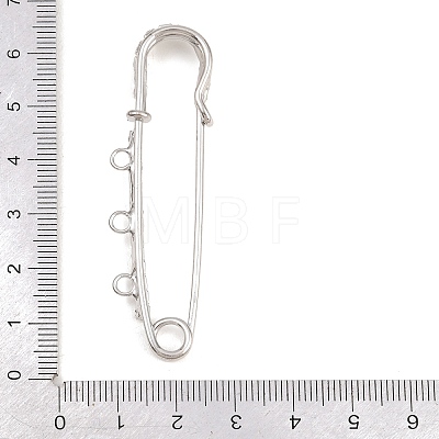 Iron Rhinestone Safety Pins Brooch Findings IFIN-A021-01B-P-1