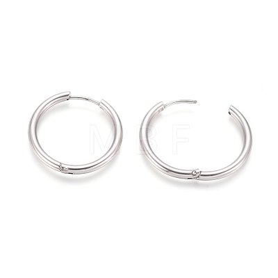 304 Stainless Steel Huggie Hoop Earrings EJEW-F111B-25mm-P-1