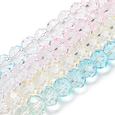 Transparent Painted Glass Beads Strands LS-DGLA-A034-T8mm-A21-1