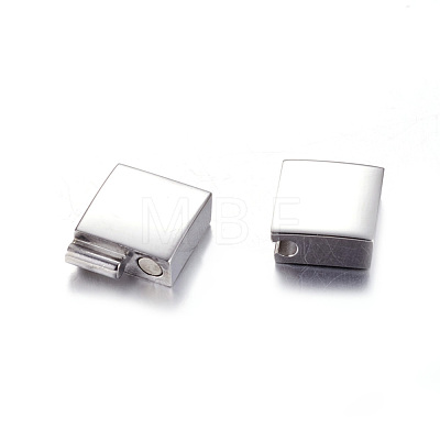 304 Stainless Steel Magnetic Clasps with Glue-in Ends STAS-I011-04-1
