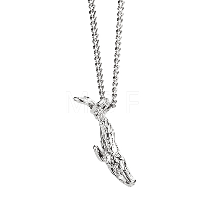 Fashionable Stainless Steel Whale Pendant Necklaces for Women's Daily Wear BD3250-1-1