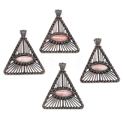 Alloy with Natural & Synthetic Gemstone Pendants PW-WG32338-03-1