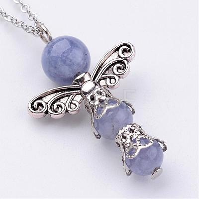 Natural Gemstone Pendant Necklaces NJEW-JN01645-1