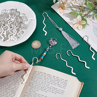 40Pcs Tibetan Style Alloy Wavy Bookmarks FIND-GA0008-48-1