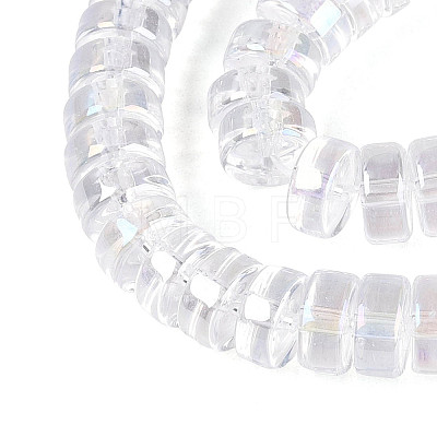 AB Color Plated Transparent Glass Beads Strands GLAA-T026-4x8mm-T06-1