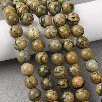 Natural Green Dragon Veins Beads Strands G-D098-A01-8mm-1