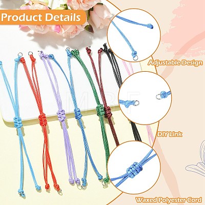 40Pcs 8 Colors Waxed Polyester Cord Bracelets Making AJEW-CJ00017-1