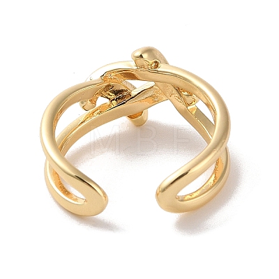 Brass Open Cuff Rings RJEW-K263-01G-1