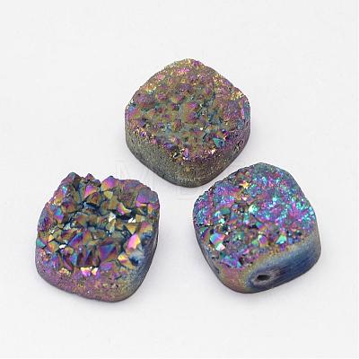 Electroplated Natural Druzy Quartz Crystal Beads G-G888-05C-1