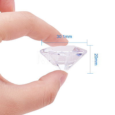 Acrylic Diamond Gems Pointed Back Cabochons GACR-PH0003-01C-1