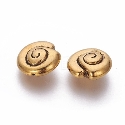 Tibetan Style Alloy Snail Shell Beads TIBEB-5570-AG-LF-1