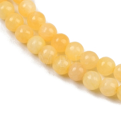 Natural Yellow Jade Bead Strands G-K121-01-4mm-1