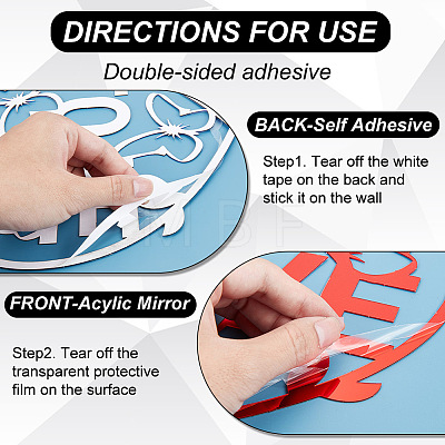 Acrylic Acrylic Mirror Wall Stickers DIY-WH0002-27B-1