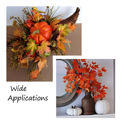 30Pcs 6 Colors Artificial Plastic Maple Leaf AJEW-CF0001-03-1