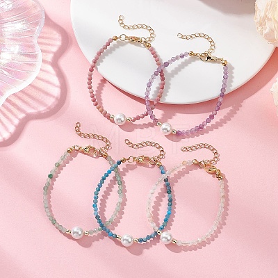 Gemstone Bead Bracelets BJEW-JB12956-1