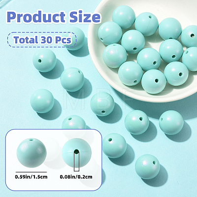 30Pcs Round Silicone Beads SIL-SZ0004-23J-1