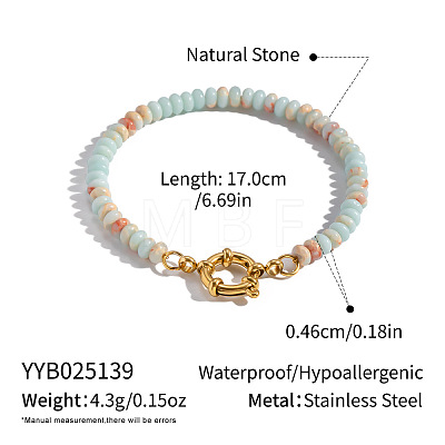 Natural Amazonite Rondelle Beaded Bracelets OA9565-7-1