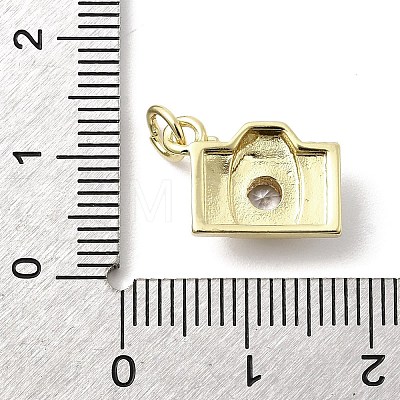 Brass Micro Pave Cubic Zirconia Pendants KK-Q098-36G-B01-1