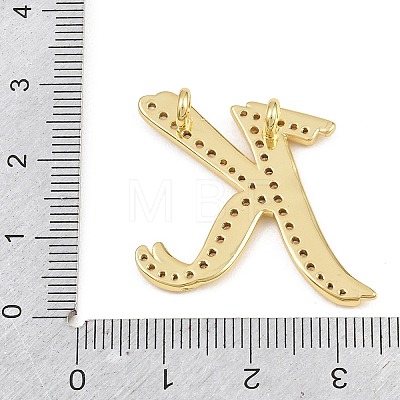 Brass Micro Pave Clear Cubic Zirconia Pendants CU-CBA8481-01G-K-1