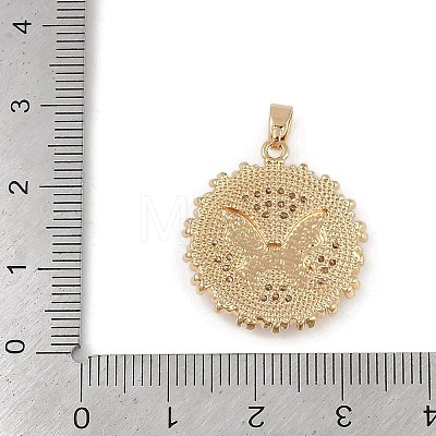 Brass Micro Pave Clear Cubic Zirconia Pendants ZIRC-M001-11G-1