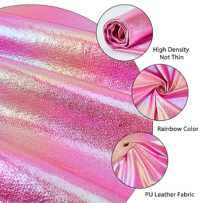 Rainbow Gradient Imitation Leather Fabric AJEW-WH0314-291B-1