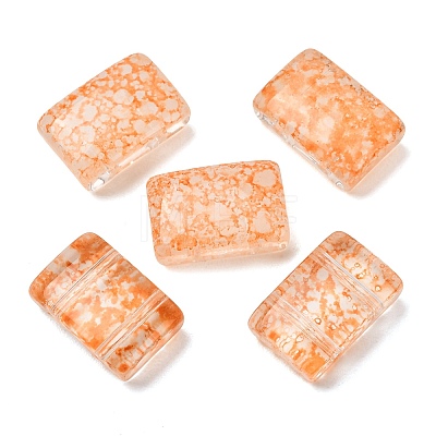 2-Hole Baking Paint Transparent Glass Beads GL-CBA5BF9-01C-1