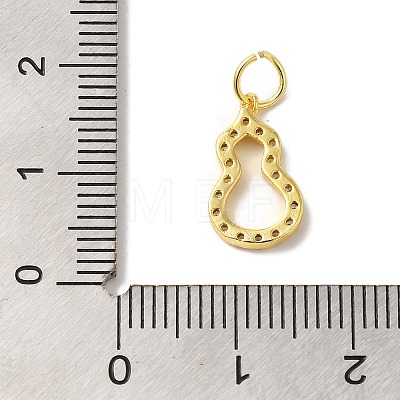 Brass Micro Pave Cubic Zirconia Charms KK-C072-46G-1