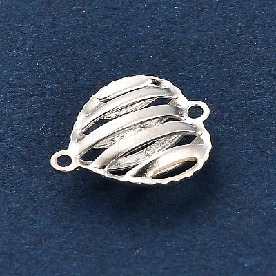 925 Sterling Silver 3D Holow Connector Charms STER-F058-02S-01-1