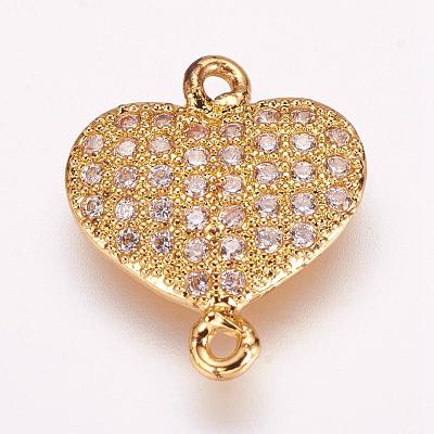 Brass Micro Pave Cubic Zirconia Links ZIRC-E118-20-1