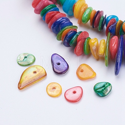 Natural Shell Chips Beads Strands SSHEL-J050-01-1