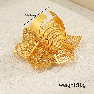 Exaggerated Flower Iron Cuff Ring for Wedding Party Holiday Dress Up SK4983-1