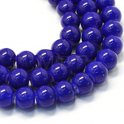 Baking Painted Glass Round Bead Strands DGLA-Q020-8mm-35-1