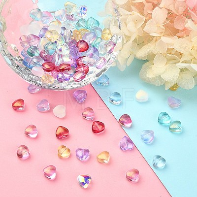 100Pcs 10 Colors Transparent Glass Beads GLAA-CJ0001-56-1
