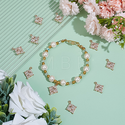 10Pcs Brass Micro Pave Cubic Zirconia Pendants KK-BC0014-59-1