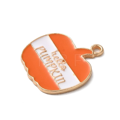 Thanksgiving Day Golden Tone Alloy Enamel Pendants ENAM-M002-02F-G-1