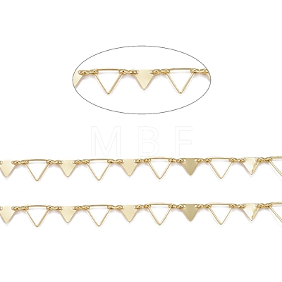 Handmade Brass Triangle Link Chains CHC-I036-05G-1