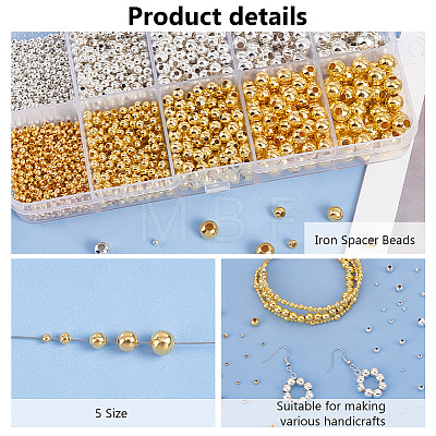   10 Styles Iron Spacer Beads IFIN-PH0002-20-1