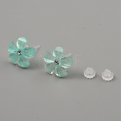 Resin Stud Earrings LS-EJEW-WH0016-38C-02-1
