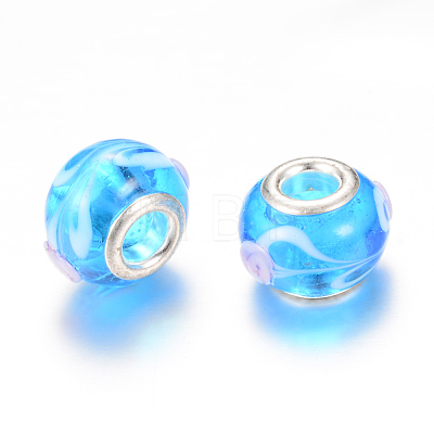 Rondelle Lampwork Large Hole European Beads LPDL-R003-01-1