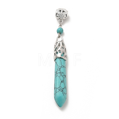 Synthetic Turquoise European Dangle Charms FIND-C017-04B-1