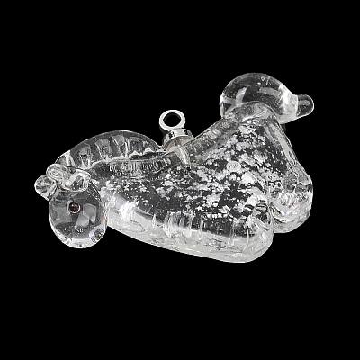 Handmade Silver Foil Lampwork Pendants LA-CBAD4D2-01B-1