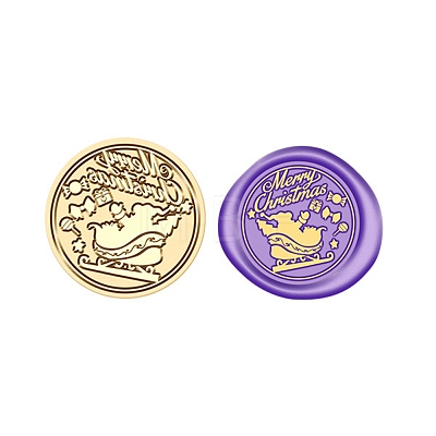 Christmas Series Wax Seal Brass Stamp Head AJEW-Z031-04G-09-1